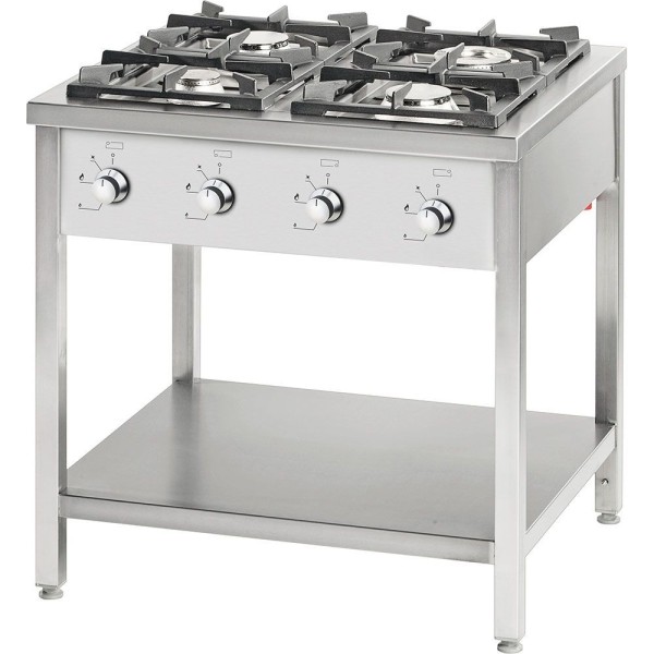Hochleistungs-4-Brenner Gasherd mit 36 kW