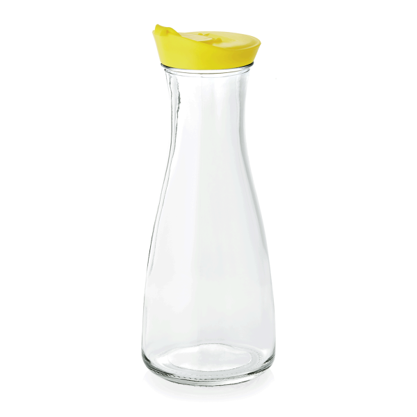 Karaffe mit Deckel gelb, 1,0 Ltr., ø 6,7/10 cm, Höhe 24,5 cm