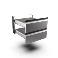 Schubladenset, Edelstahl AISI 304 für STOCK Unterbauten 600 mm, montiert Schubladenset, Edelstahl AISI 304 für STOCK Unterbauten 600 mm, montiert