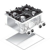 STOCK 4-Flammen-Gasherd, Einbaugerät, 14,0 kW STOCK 4-Flammen-Gasherd, Einbaugerät, 14,0 kW