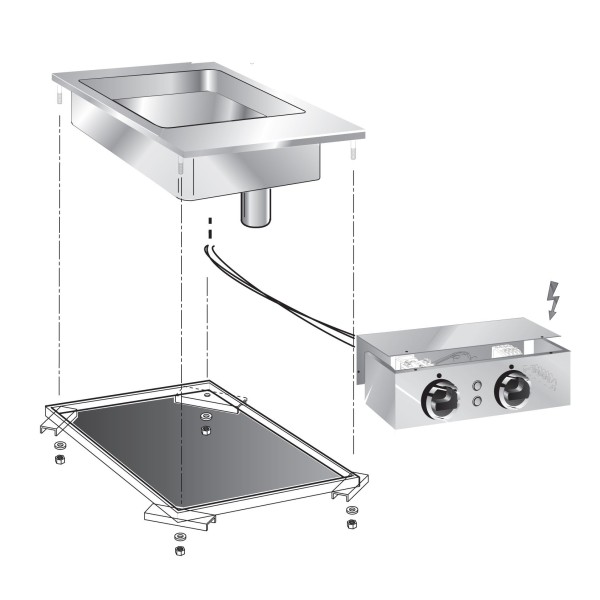 STOCK Einbau-Elektro-Multibräter, 13 Liter, 4,05 kW, Bedienteil