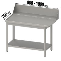 Premium Ablauftisch mit Grundboden, Anbauseite links Premium Ablauftisch mit Grundboden, Anbauseite links