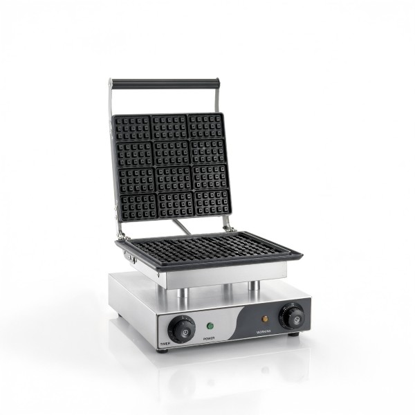 Waffeleisen, 1,5 kW, rechteckig, Thermostat 50 - 300 °C, Timer bis 5 Min, Backfläche 275 x 245 mm