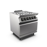 STOCK 4-Platten-Elektroherd mit Elektro-Umluft-Backofen, 4 runde Gusseisen-Platten je 2,6 kW, Ø 220 STOCK 4-Platten-Elektroherd mit Elektro-Umluft-Backofen, 4 runde Gusseisen-Platten je 2,6 kW, Ø 220