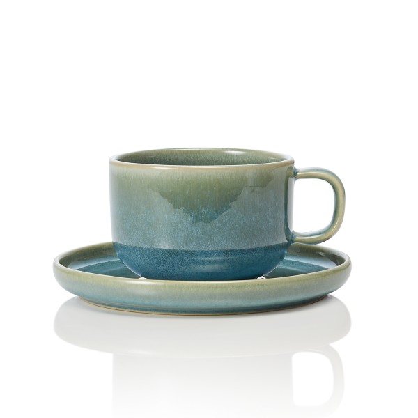"ONE Myrtle Green" Cappucinotasse mit Untertasse