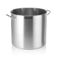 Suppentopf DeLuxe, Edelstahl, Sandwichboden, 100 Liter, Schüttrand, Kaltgriffe angeschweißt Suppentopf DeLuxe, Edelstahl, Sandwichboden, 100 Liter, Schüttrand, Kaltgriffe angeschweißt