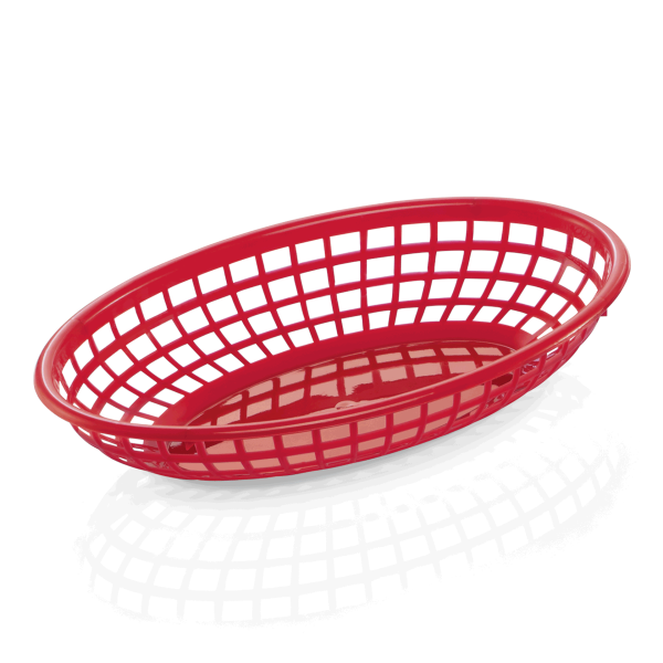 Tischkorb / Brotkorb, Kunststoff, rot, oval, B 230 x T 145 mm