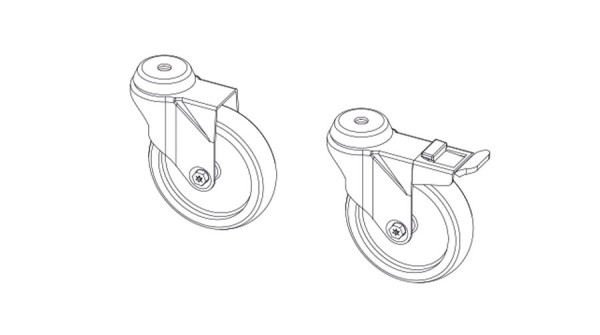 Lenkrollenset, 4 Rollen, 2 mit Feststellbremse