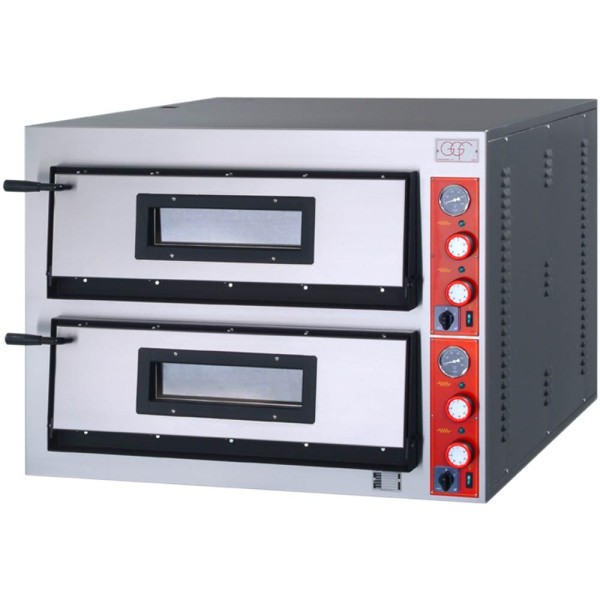 Pizzaofen Professional Extra Power, 2 Kammern, Vollschamott, 12 Pizzen Ø 360 mm