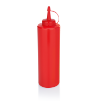 Quetschflasche, Polyethylen, rot, 700 ml, Ø 70 mm Quetschflasche, Polyethylen, rot, 700 ml, Ø 70 mm