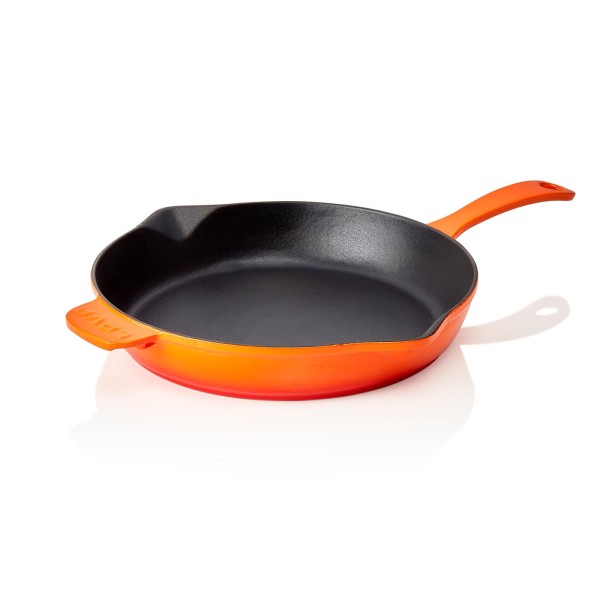 Bratpfanne EisenStil, rund, Ø 285 mm, emailliert, orange, massiver Gegengriff