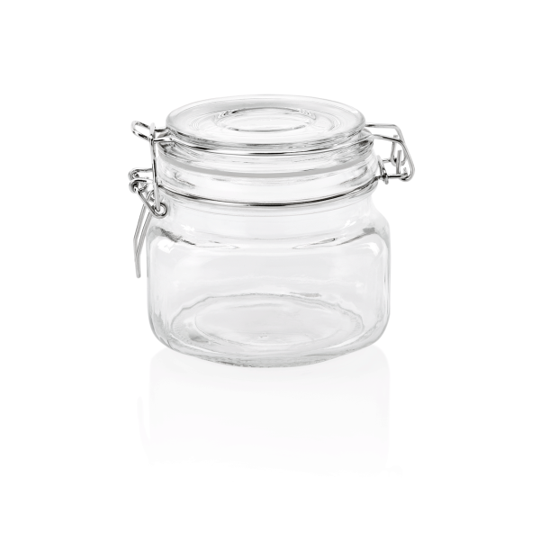 Bügelverschlussglas, Opalglas / Hartglas, 500 ml, Ø 110 mm, Deckel mit Silikondichtung