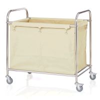 Wäschewagen, Stahl verchromt, Nylon, creme weiß, 4 Rollen, 2 Rollen mit Bremse, 220 Liter Wäschewagen, Stahl verchromt, Nylon, creme weiß, 4 Rollen, 2 Rollen mit Bremse, 220 Liter