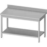 Isometrische, gerenderte Darstellung des Edelstahl Arbeitstisches von schrä oben. Isometrische, gerenderte Darstellung des Edelstahl Arbeitstisches von schrä oben.