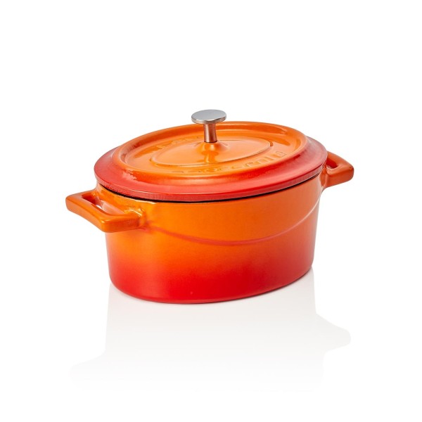 Kokotte EisenStil, oval, 0,35 Liter, Gußeisen, emailliert, orange