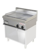 Elektro-Griddleplatte, ½ glatt, ½ geriffelt, hartverchromt, Geräteoberteil - SOLOTEC 700 Elektro-Griddleplatte, ½ glatt, ½ geriffelt, hartverchromt, Geräteoberteil - SOLOTEC 700