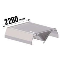 Deckenhaube Trapezform, Tiefe 2200 mm, mit Flammschutzfilter B, optional A Deckenhaube Trapezform, Tiefe 2200 mm, mit Flammschutzfilter B, optional A