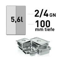 GN-Behälter - Edelstahl - GN 2/4 - 100 mm GN-Behälter - Edelstahl - GN 2/4 - 100 mm