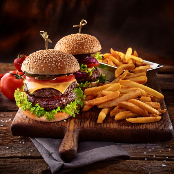 Manuelle Burgerpresse für Hamburger Ø 100 mm, Edelstahl / Aluminium