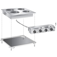 STOCK Elektro-Kochfeld, 4 Platten, Einbaugerät, 8,20 kW, Bedienteil STOCK Elektro-Kochfeld, 4 Platten, Einbaugerät, 8,20 kW, Bedienteil