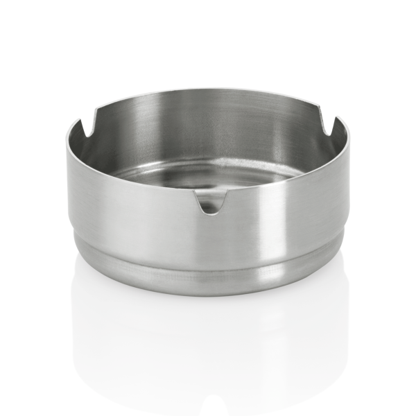 Aschenbecher aus Edelstahl, Ø 120 mm, runde Form