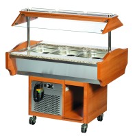 SOLOTEC Kaltbuffet 3/1 GN, +2 / +10°C, mit statischer Kühlung in Walnussoptik SOLOTEC Kaltbuffet 3/1 GN, +2 / +10°C, mit statischer Kühlung in Walnussoptik