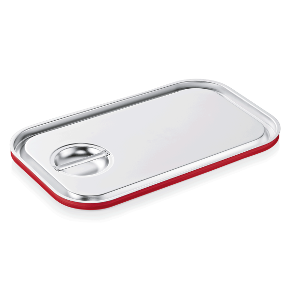 GN-Behälterdeckel, Edelstahl, GN 1/1, Silikondichtung, ab 100 mm+