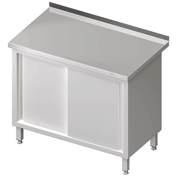 Arbeitsschrank, Schiebetüren, Aufkantung, Einlegeboden, Tiefe 600mm