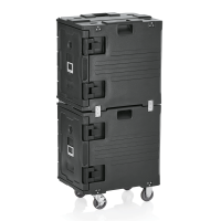 Doppel-Thermobehälter, 2 Fronttüren, 20 Einschübe für GN1/1, 4 Rollen davon 2 mit Bremse, dunkelgrau Doppel-Thermobehälter, 2 Fronttüren, 20 Einschübe für GN1/1, 4 Rollen davon 2 mit Bremse, dunkelgrau