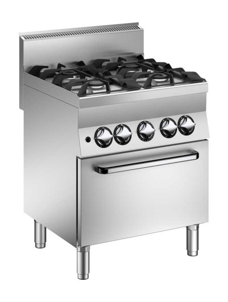 STOCK 4 Flammen Gas-Herd mit Elektro-Backofen
