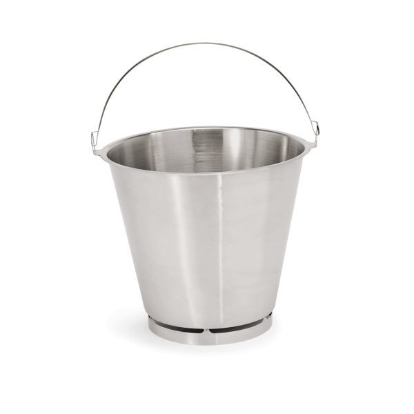 Edelstahl-Eimer, 15 Liter, mit Skala 1-15 Liter, mit Bodenreif