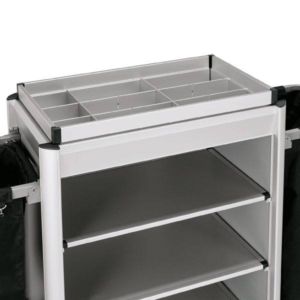 Zimmerservicewagen, helles Kantenprofil in Aluminiumoptik, 1550 x 550 x 1160 mm