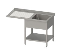 Spültisch mit Grundboden, ein Becken und Überstand Spültisch mit Grundboden, ein Becken und Überstand