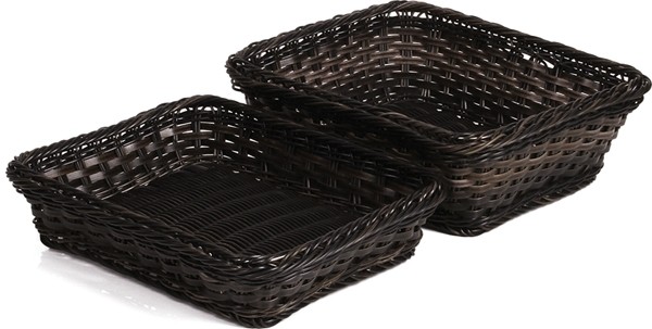 Polyrattan-Korb GN 1/2, dunkelbraun, 325 x 265 x 65 mm
