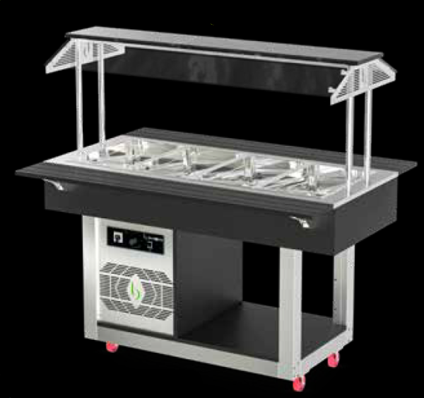 Kaltbuffet für 6x GN 1/1 inkl. Hustenschutz, auf Rollen