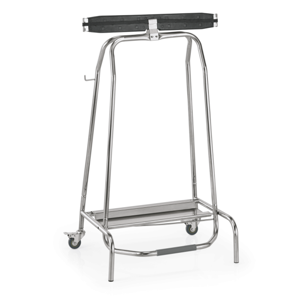 Müllbeutelhalter, Edelstahl, Fußpedal, Verschluss über Gummihalter