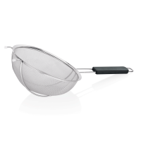 Großküchensieb aus Chromnickelstahl, mit Drahtverstärkung und Kunststoffgriff Großküchensieb aus Chromnickelstahl, mit Drahtverstärkung und Kunststoffgriff