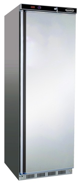 Gewerbe-Kühlschrank, Edelstahl, freistehend, 350 Liter, +2 bis +8 °C, abschließbar
