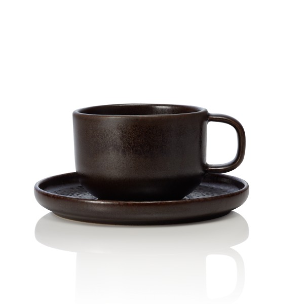 "ONE Metallic Brown" Cappucinotasse mit Untertasse