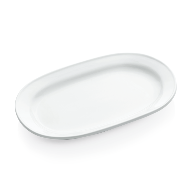 Servierplatte, oval, Porzellan, weiß