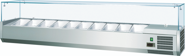 Kühlaufsatz 50 ltr. für 5x GN 1/3 mit Glasaufsatz, stille Kühlung