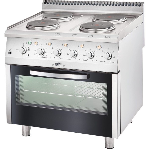 Elektroherd mit Umluft-Backofen, 4-Platten á 2,6 kW