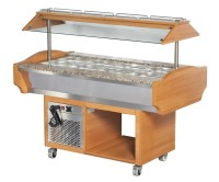 SOLOTEC Kaltbuffet 4/1 GN, +2 / +10°C, mit statischer Kühlung in Walnussoptik SOLOTEC Kaltbuffet 4/1 GN, +2 / +10°C, mit statischer Kühlung in Walnussoptik