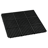 Fußmatte, Gummi, schwarz, Klick-System, 900 x 900 mm Fußmatte, Gummi, schwarz, Klick-System, 900 x 900 mm