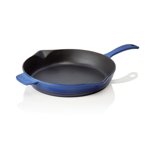 Bratpfanne EisenStil, rund, Ø 285 mm, emailliert, blau, massiver Gegengriff
