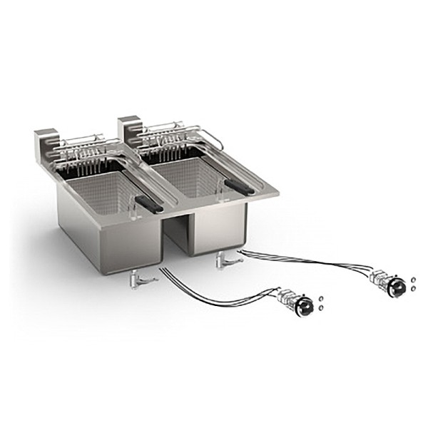 STOCK Elektrofritteuse, 2 Becken, 2 x 10 Liter, Einbaugerät, 12,0 kW