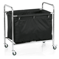 Vorschau: Wäschewagen, Edelstahl, Nylon, schwarz, 4 Rollen, 2 mit Bremse, 220 Liter Vorschau: Wäschewagen, Edelstahl, Nylon, schwarz, 4 Rollen, 2 mit Bremse, 220 Liter