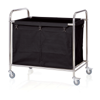 Vorschau: Wäschewagen, Edelstahl, Nylon, schwarz, 4 Rollen, 2 mit Bremse, 220 Liter Vorschau: Wäschewagen, Edelstahl, Nylon, schwarz, 4 Rollen, 2 mit Bremse, 220 Liter