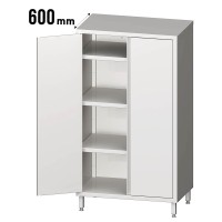 Edelstahl-Hochschrank, Flügeltüren, Tiefe 600mm Edelstahl-Hochschrank, Flügeltüren, Tiefe 600mm