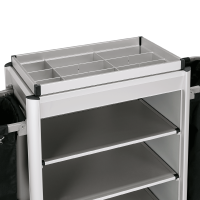 Vorschau: Zimmerservicewagen, helles Kantenprofil in Aluminiumoptik, 1550 x 550 x 1160 mm Vorschau: Zimmerservicewagen, helles Kantenprofil in Aluminiumoptik, 1550 x 550 x 1160 mm